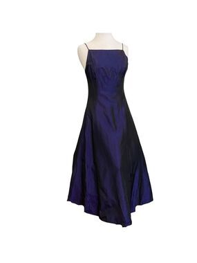 Vintage Jessica prom gown dress purple black silky material fine straps size 10
